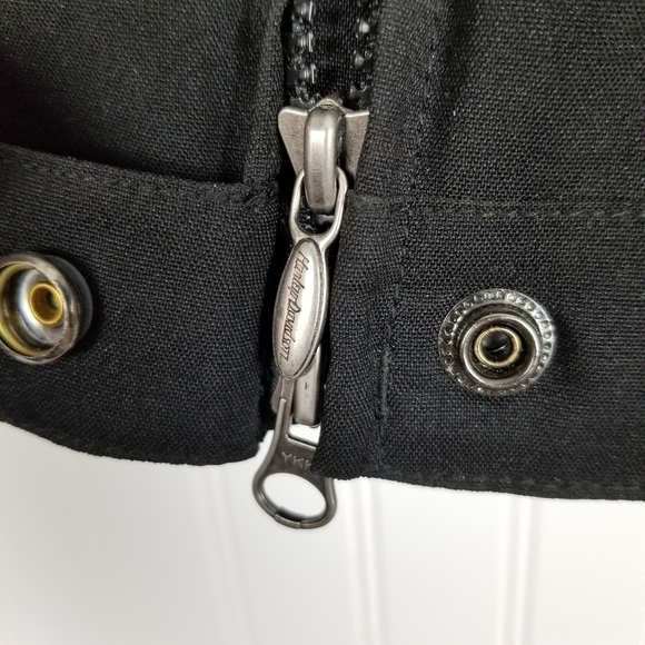 Harley Davidson Motorcycle Jacket Full Zip Black Embroidered Fire Red Gold Women - Picture 7 of 16